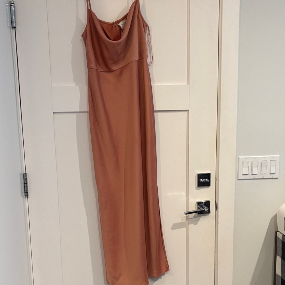BHLDN Elegant Tan Maxi Dress